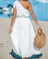 Фото #2 товара Women's Breezy Bliss One-Shoulder Cover-Up Dress
