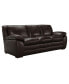 Zanna 91" Genuine Leather with Wood Legs in Contemporary Sofa