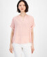 Women's Split-Neck Rolled-Cuff Top