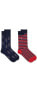 Men's Tossed Denim Bear Slack Socks, 2-Pack
