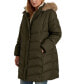 Фото #3 товара Women's Plus Size Faux-Fur-Trim Hooded Puffer Coat