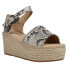 Фото #2 товара COCONUTS by Matisse Flirty Snake Print Espadrille Wedge Womens Black, Grey Casu