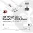 Club 3D USB 3.1 Type C Cable to DisplayPort 1.2 UHD Adapter - USB Type C - Displayport 1.2 - 1.2 m - White