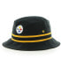 Фото #1 товара Men's '47 Black Pittsburgh Steelers Striped Bucket Hat
