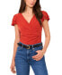 ფოტო #1 პროდუქტის Women's Surplice Flutter-Sleeve Top