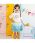 Little and Big Girls Aqua Petal Tutu Skirt