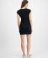 ფოტო #4 პროდუქტის Juniors' Ruched Cap-Sleeve Mini Dress