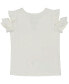 ფოტო #3 პროდუქტის Toddler & Little Girls Short Sleeve Ruffle Top & Rib Legging, 2pc set