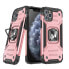 Pancerne hybrydowe etui pokrowiec iPhone 11 Pro + magnetyczny uchwyt Ring Armor różowy