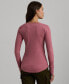 ფოტო #2 პროდუქტის Petite Ribbed Henley Tee