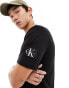 Calvin Klein Jeans regular badge t-shirt in black Черный, XL - фото #1