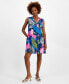 Фото #1 товара Women's 100% Linen Palm-Print Dress, Created for Macy's