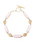 Etta Genuine Pink Opal and Yellow Quartz Abstract Link Bracelet