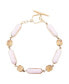 ფოტო #1 პროდუქტის Etta Genuine Pink Opal and Yellow Quartz Abstract Link Bracelet