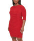 Фото #3 товара Plus Size Hardware-Trimmed Side-Pleated Dress