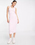 Фото #2 товара COLLUSION ribbed vest midi dress in pink