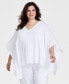 Plus Size Lace-Trim Textured Poncho, Created for Macy's
