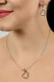 Romantic silver set of heart jewelry SET214W (pendant, earrings)