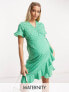 Фото #1 товара Vero Moda Maternity wrap mini dress in bright green spot print