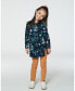 ფოტო #2 პროდუქტის Big Girls Long Sleeve Tunic With Pocket Navy Printed Bambi