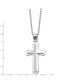 ფოტო #3 პროდუქტის Brushed Swirl Design Cross Pendant Ball Chain Necklace