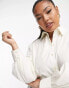 Simply Be peplum hem shirt in white UK 22 - фото #6