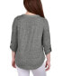 ფოტო #2 პროდუქტის Petite 3/4 Roll Tab Sleeve Pintuck Top