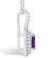 Amethyst (1-1/5 Ct. T.W.) and Diamond (1/2 Ct. T.W.) Halo Pendant Necklace in 14K White Gold