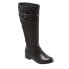 Trotters Lyra T1658-009 Womens Black Narrow Leather Zipper Knee High Boots