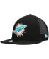 ფოტო #1 პროდუქტის Men's Black Miami Dolphins Shade Trucker 9Fifty Snapback Hat