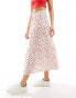 Фото #4 товара Wednesday's Girl tiered ditsy floral midi skirt in white