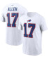 Фото #1 товара Men's Josh Allen White Buffalo Bills Name and Number T-shirt