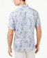 Фото #2 товара Tasso Elba 159212 Men's Thatch - Print Button Down Blue Cambo Shirt Sz. XL