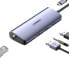 Фото #3 товара Wielofunkcyjny HUB adapter rozdzielacz USB-C - 3x USB Ethernet RJ-45 micro USB szary