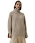 ფოტო #1 პროდუქტის Women's Over d Merino Wool Sweater with Slit Sleeves for Women