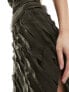 Фото #7 товара ASOS DESIGN raw edge asymmetric cut out maxi dress in charcoal grey