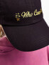 COLLUSION Unisex slogan who cares cap with charm in brown