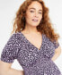 Фото #3 товара Women's Short-Sleeve Smock-Waist Midi Dress, Created for Macy's