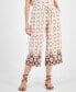 Women's Border-Print Cropped Wide-Leg Pants, Created for Macy's