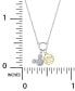 Cubic Zirconia Mickey Mouse & Disney 100 Pendant Necklace 18" in Sterling Silver & 18k Gold-Plate