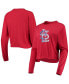 Фото #1 товара Women's Red St. Louis Cardinals Baby Jersey Cropped Long Sleeve T-shirt