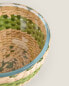 Glass rattan salad bowl