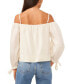 Фото #2 товара Women's Tie Cuff Cold Shoulder Blouse