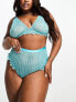 Фото #2 товара ASOS DESIGN Curve Brooke high-waist thong in turquoise
