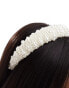 Фото #2 товара ASOS DESIGN bridal padded headband in all over pearl design