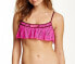 BECCA Womens Swimwear Pink Show Tell Bralette Padded Cups Bikini Top Size L