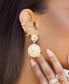 ფოტო #3 პროდუქტის Gold-Plated Textured Double Disc Earrings