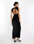 Фото #2 товара ASOS DESIGN high neck slash midi dress in black