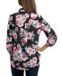 Фото #2 товара Juniors' Floral-Print Roll-Sleeve Button-Up Blouse