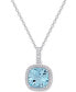 Macy's blue Topaz (1-5/8 ct. t.w.) & White Topaz (4-3/4 ct. t.w.) Pendant Necklace in Sterling Silver